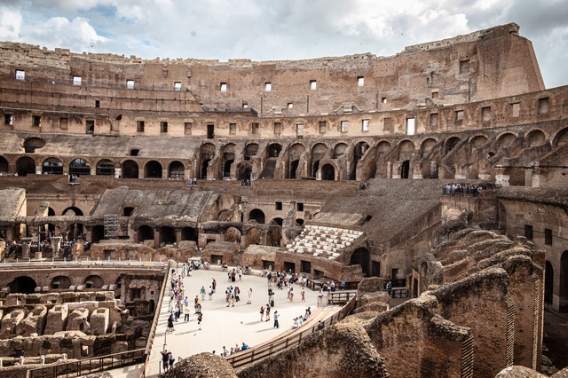 Colosseum Arena Interior - Aerial Daytime View