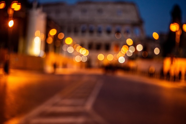 Colosseum at Night - Bokeh Lights Artistic Blur