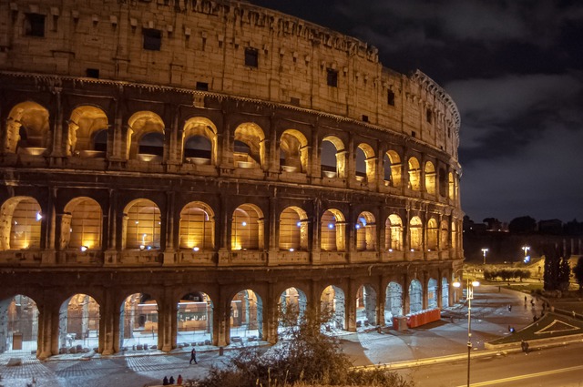Colosseum Illuminated at Night - Rome, Italy